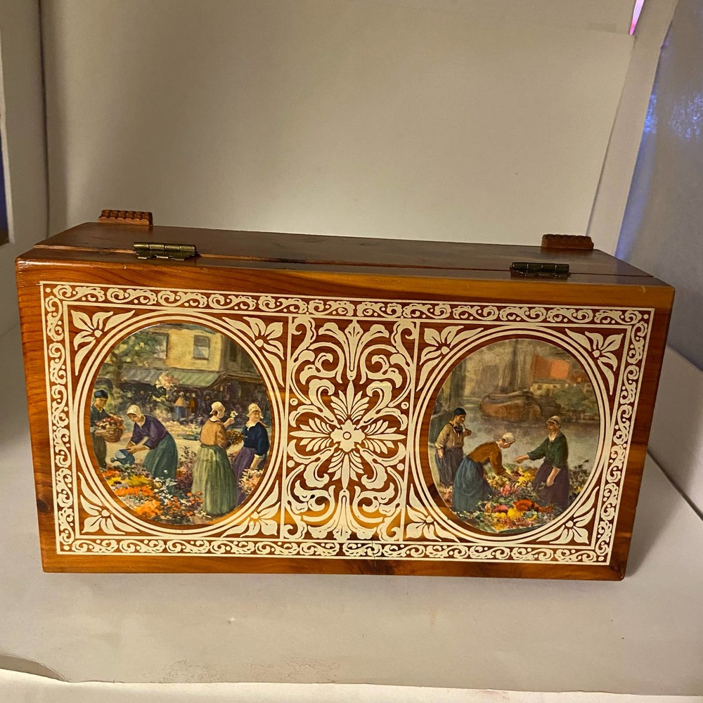 Wood Box Hinged Vintage 2 Pictures décor Design
